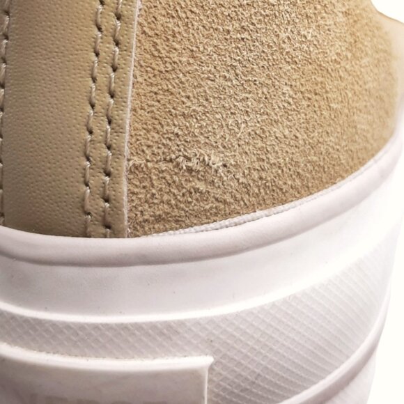 Converse Beige Tan Suede Platform High Top Shoes SZ 10 - Picture 12 of 13